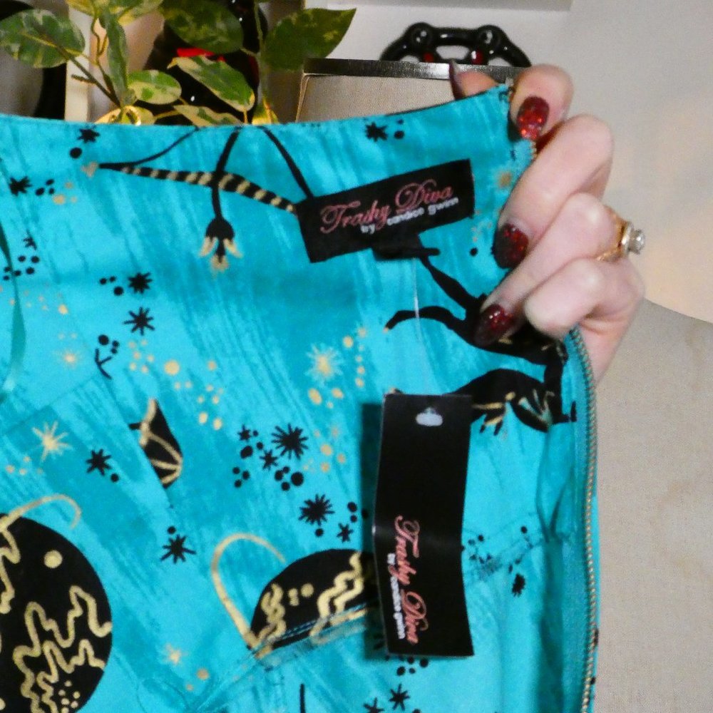 Trashy Diva 1950s Style MARILYN PARADE SWING DRESS - ASTROLOGY PRINT Sz 2 - Picture 12 of 12